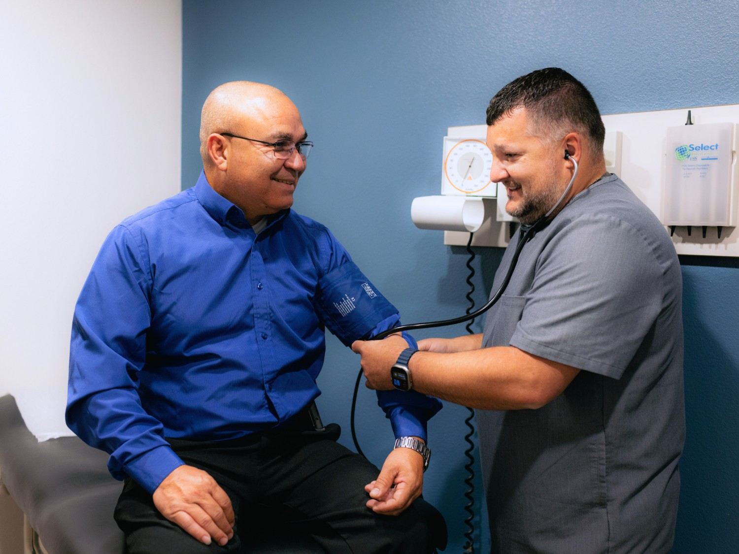 Men's Health Services at Community Health Centers of South Central Texas - Male patient with nurse