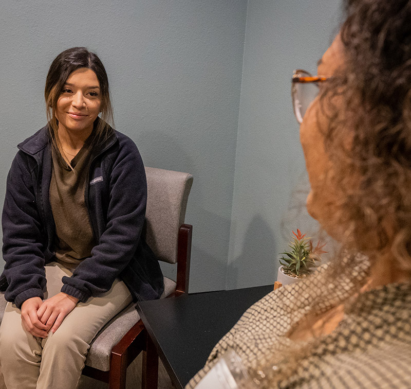 Mental Health Services visit of a counselor and a patient.