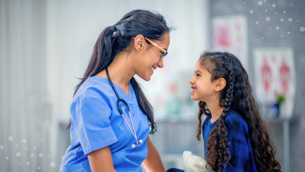 Affordable Care image nurse with pediatric patient