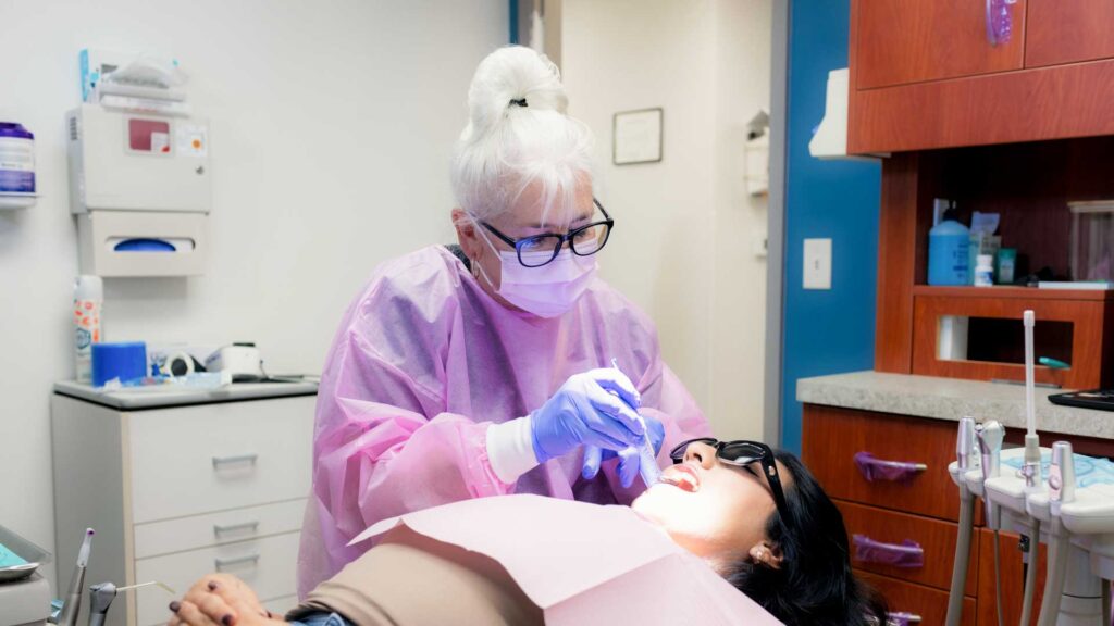 Patient receiving dental care