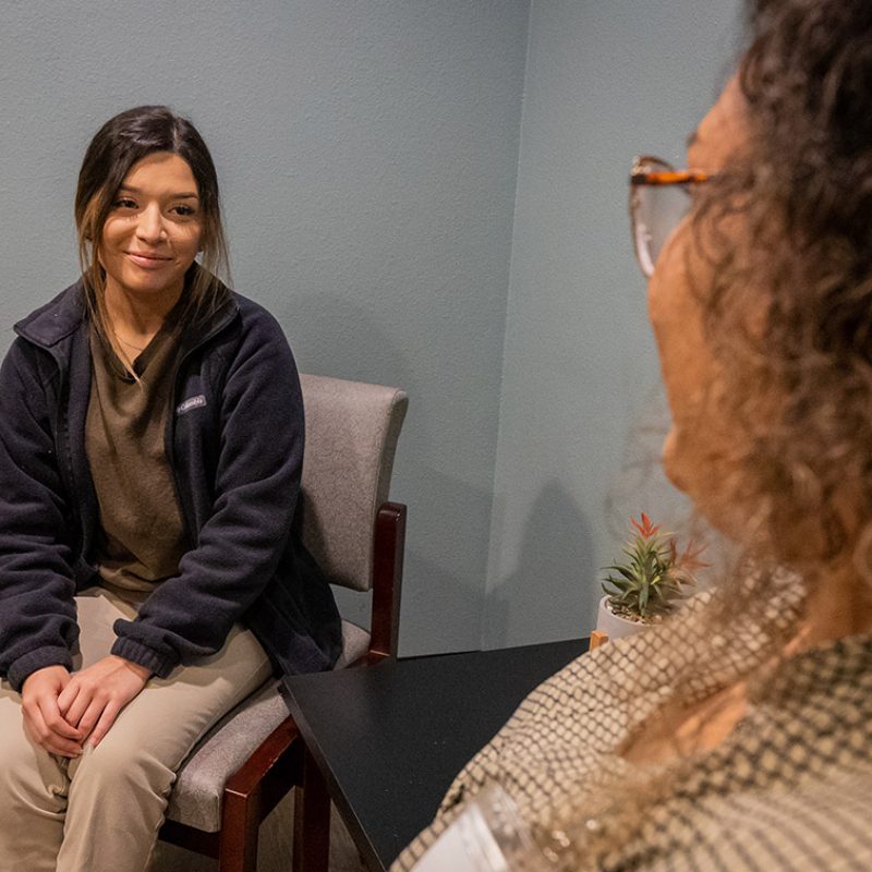 Mental Health Services visit of a counselor and a patient.