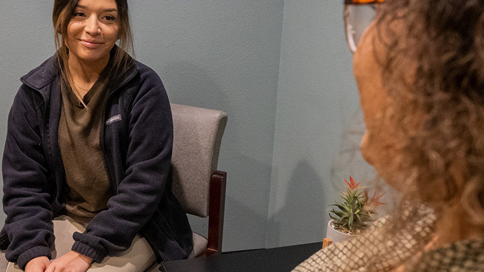 Mental Health Services visit of a counselor and a patient.